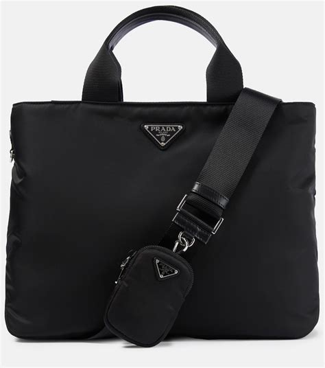 prada canvas-trimmed tessuto tote|prada nylon tote.